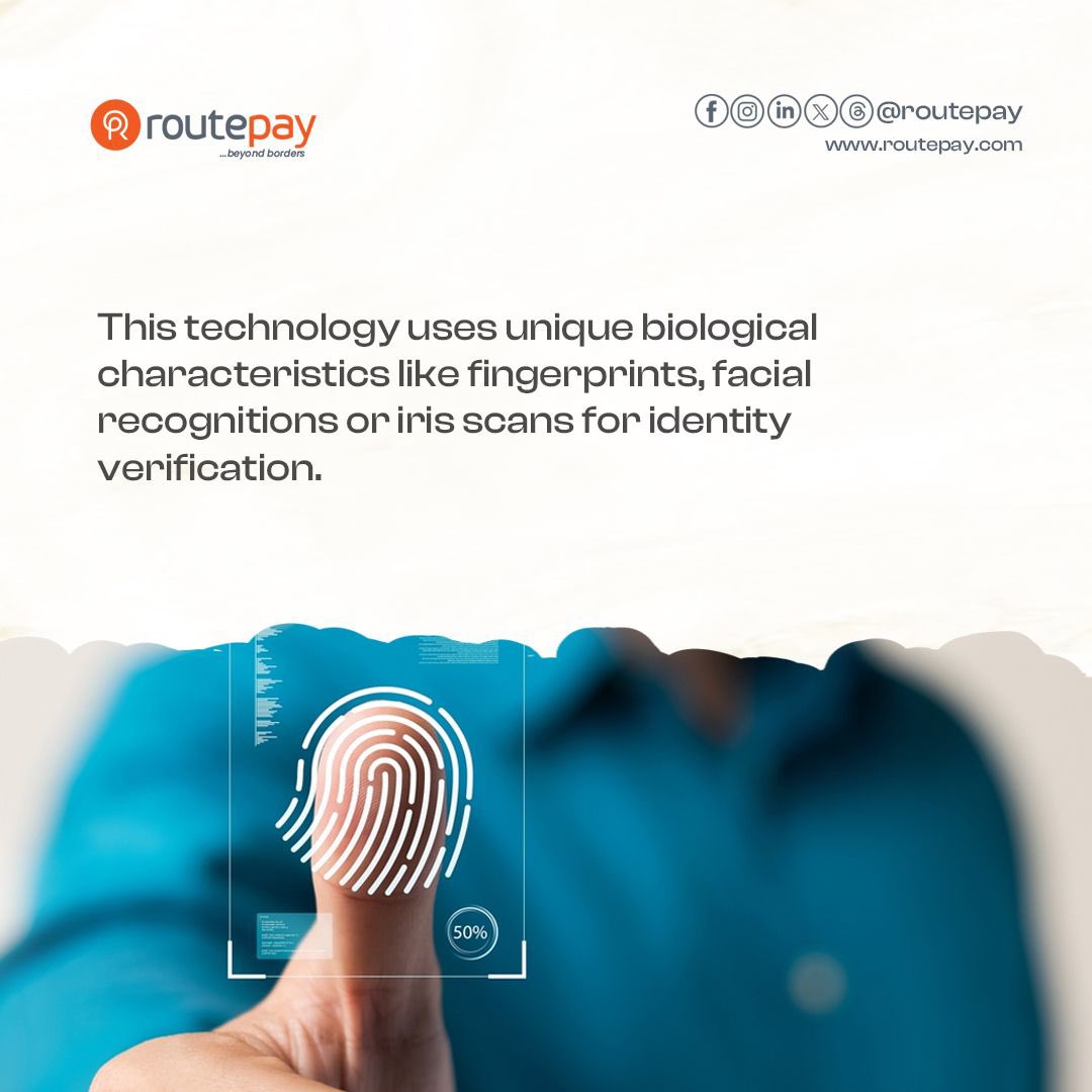 RoutePay's tweet image. Have you ever used biometric authentication while using your favourite apps?

 Here are a few things to know about it. 

Slide to learn more.

#RoutePay #FintechTips