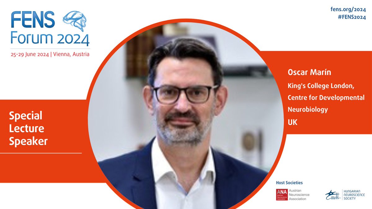 #FENS & #EJN are happy to introduce #FENS2024 Special Lecture Speaker Oscar Marín! Prof of #Neuroscience and Director of the MRC Centre for #Neurodevelopmental Disorders & the Centre for Developmental #Neurobiology at @KingsCollegeLon. More loom.ly/Q_m95o8 @MarinLab