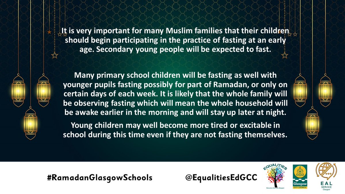 #Ramadan Guidance available for GCC schools can be found on EAL and Equalities Glow Tiles.