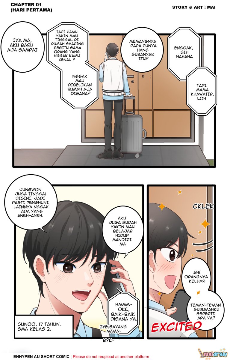 _maidraw's tweet image. Enhypen AU  Short Comic
"UNDER 20"
-Chapter 01- (Hari Pertama)
------------------
School Life, Slice of Life, comedy (maybe)