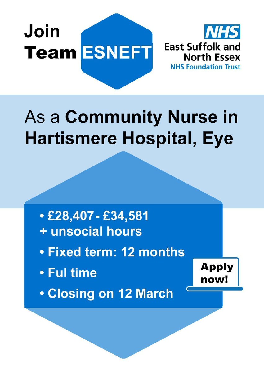 recruitmentESN2's tweet photo. Want to do your bit as Community Nurse in our North West Integrated Neighbourhood team?👇 

💻 Apply here: https://t.co/Xvtz28UaSX  

#NHS #NHSJobs #Healthcare #Community #Nurse #Nursing #CommunityNursing #HiringNow #Hartismere @nmcnews https://t.co/jbsCgl2Frs