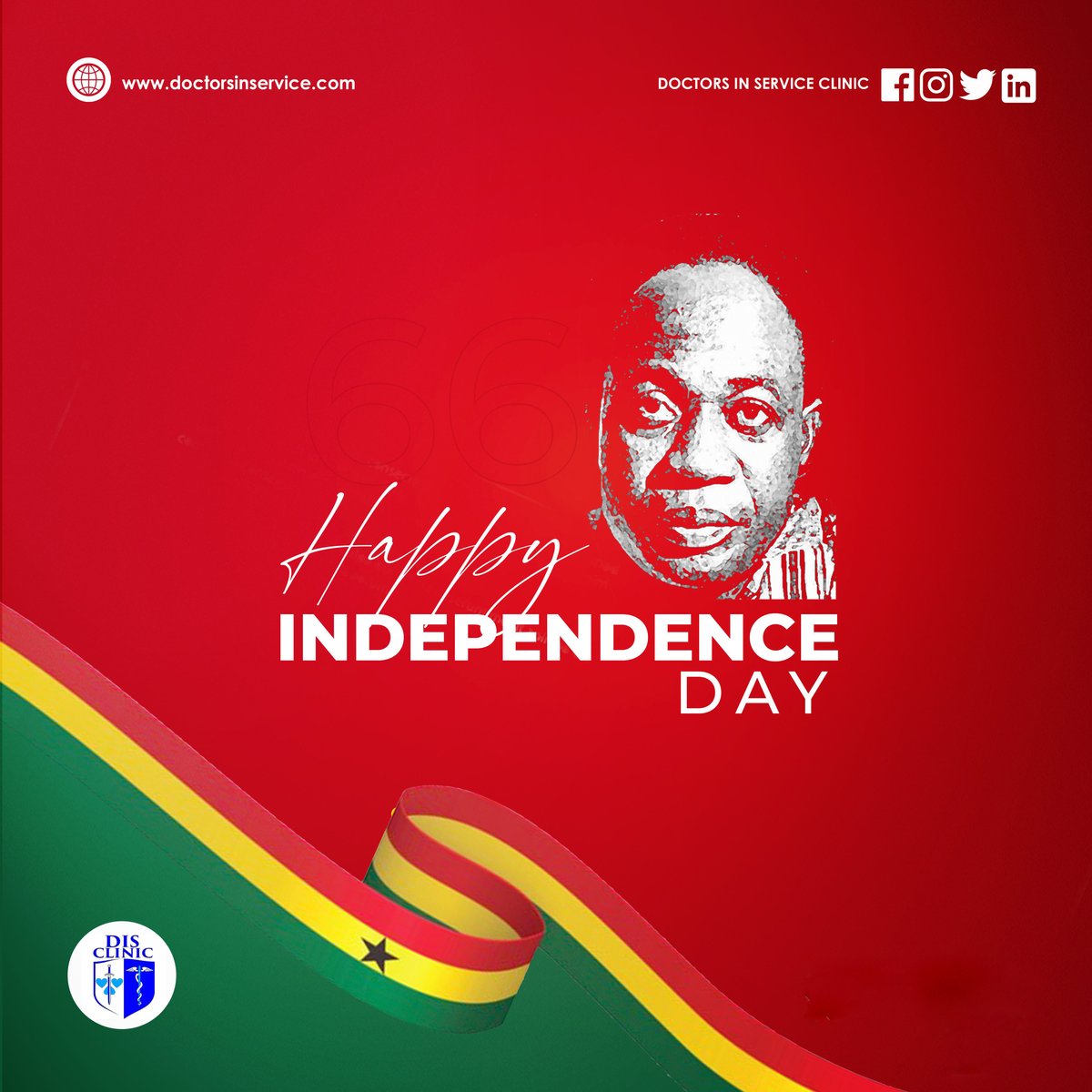 The forces that unite us are intrinsic and greater than the superimposed influences that keep us apart. - Dr. Kwame Nkrumah #disclinic #independenceday #Ghanaat67