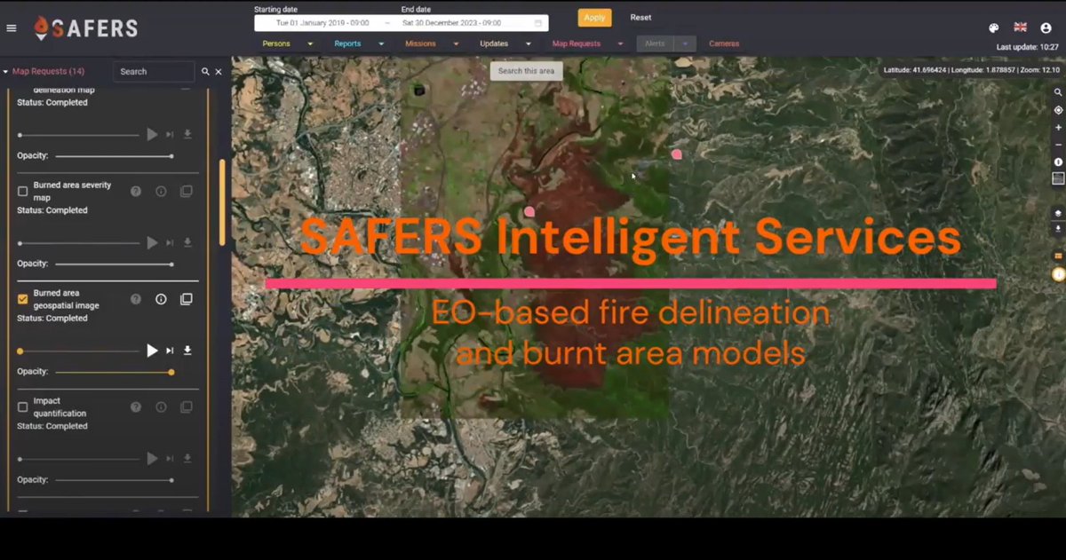 🔥📢 New SAFERS Video!  
Check out our latest release and learn about the EO based fire delineation models, one of SAFERS Intelligent Services
📽️🔗youtube.com/watch?v=_jDQaL…
#SAFERS #H2020 #forestfires #bigdata #crowdsourcing #copernicus #emergencyManagement #Geoss #AI #Innovation