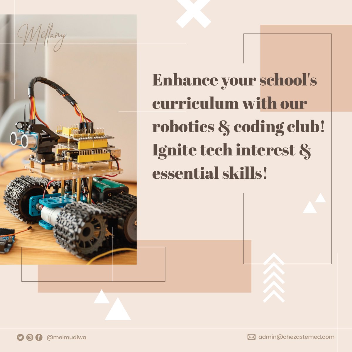 melmudiwa's tweet image. Enhance your school's curriculum with our robotics & coding club! Ignite tech interest & essential skills!
#STEMlearning #RoboticsInSchools #CodingInSchools #FutureSkills