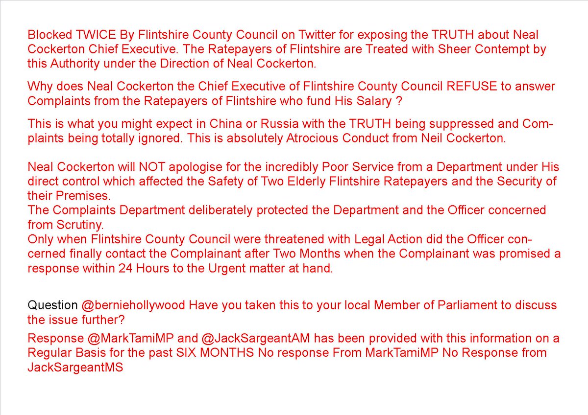 @JackSargeantAM @09bridgey Dealing with Flintshire County Council is no different than dealing with the Post Office. Subpostmasters received FULL Support from MPs unlike Myself where @JackSargeantAM has FAILED to respond to this Issue in 19 Months Does #AlynandDeeside need a new MS? bit.ly/3UebQWV