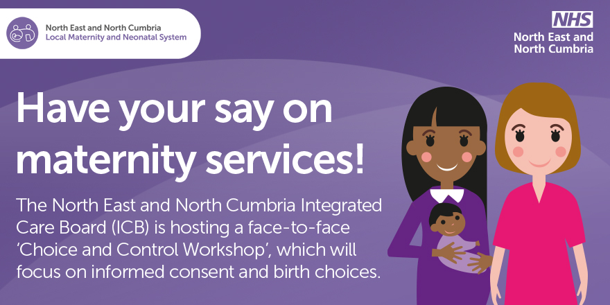 Local Maternity and Neonatal System NENC (@lmns_nenc) on Twitter photo What does personalised care mean to you? What is informed consent? Have your say at the <a href="/NENC_NHS/">North East and North Cumbria NHS</a> Choice & Control Workshop! Plus, service users can grab an Amazon or Love2Shop voucher if they attend.
⏰ 10am-3.30pm
📅 26th March
To book a spot, email 📩 nencicb-cu.lmns@nhs.net What does personalised care mean to you? What is informed consent? Have your say at the <a href="/NENC_NHS/">North East and North Cumbria NHS</a> Choice & Control Workshop! Plus, service users can grab an Amazon or Love2Shop voucher if they attend.
⏰ 10am-3.30pm
📅 26th March
To book a spot, email 📩 nencicb-cu.lmns@nhs.net
