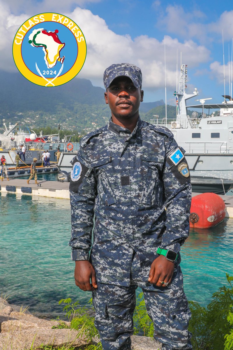 Somali 🇸🇴 Coast Guardsman Sgt. Mohammed Kassim Sheikh is supporting exercise #CutlassExpress24 in 🇸🇨.

'This is my second Cutlass Express. I’m learning a lot about VBSS and medical and I hope to come again next year,' Sheikh said.

#MaritimeSecurity #PartnershipsMatter
