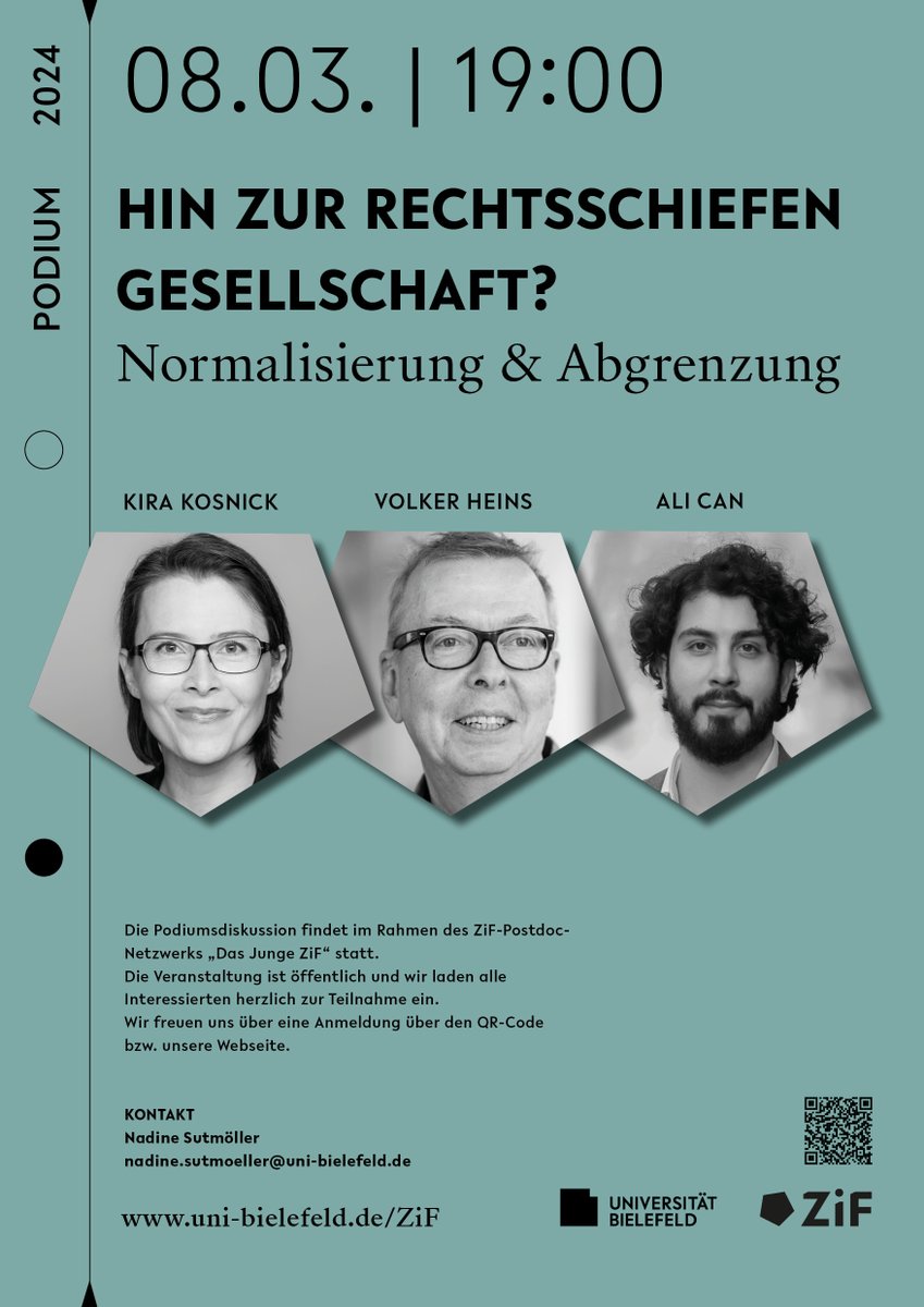 ‼️ Save the date: 👇 Podiumsdiskussion 'Hin zur rechtsschiefen Gesellschaft? Normalisierung und Abgrenzung' am Freitag um 19 Uhr: uni-bielefeld.de/einrichtungen/…