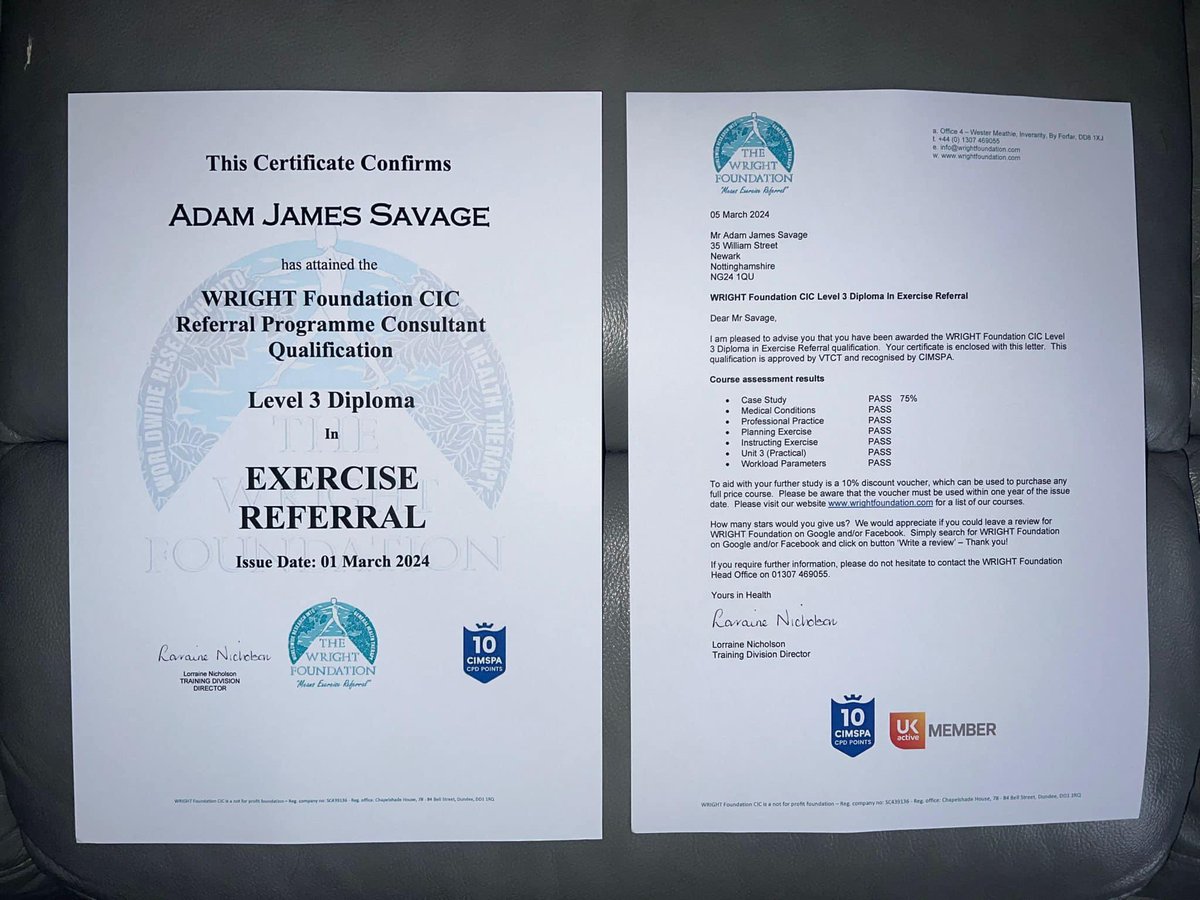 The Hard Copy of the Level 3 Diploma in Exercise Referral arrived in the post this morning from The Wright Foundation 💪📚❤️ #exercisereferral #fitnessqualifications #fitnessmotivation #wrightfoundation