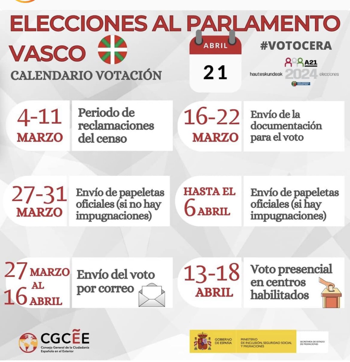📷📷📷 #españolesenbelgica Próximas votaciones #PaisVasco