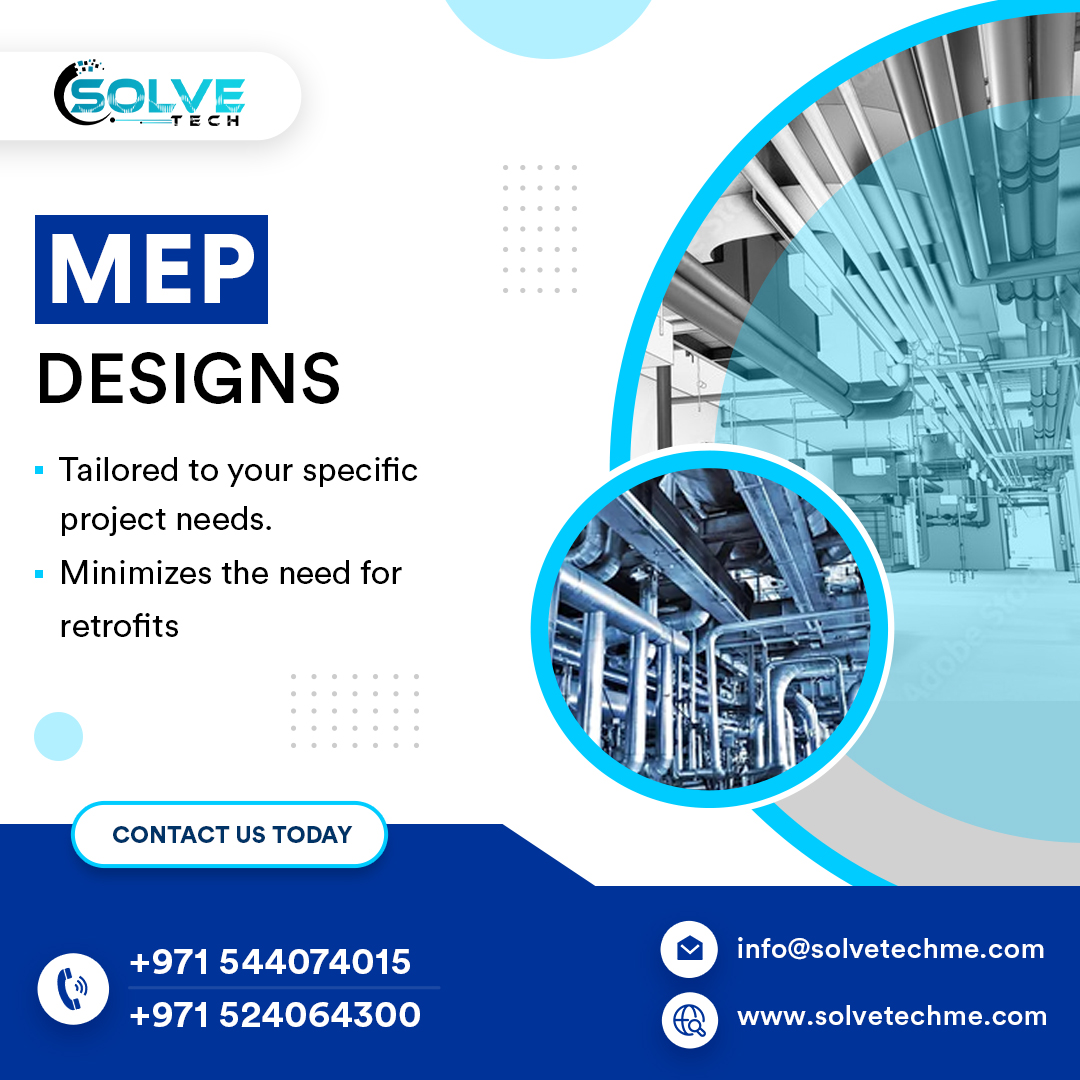 SolveTechLLC's tweet image. 🌟 Introducing SolveTech&apos;s MEP Design Services in Dubai, UAE! 🏗️✨ 

Ready to enhance your project? Contact Us and let SolveTech simplify your MEP design journey!
📞 +971 524064300 
📧 info@solvetechme.com
🔗solvetechme.com

#SolveTech #MEPDesigns #DubaiProjects