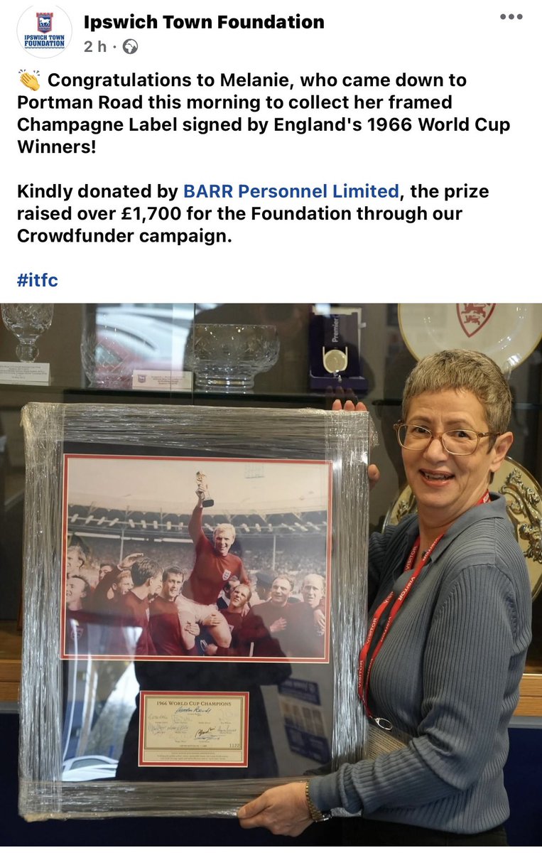 Great to support Ipswich Town Foundation at BARR Personnel Limited and the winner was Mel. Looking forward to do lots more with this great Charity. 💙 #barrpersonnel #ipswichtownfoundation #ipswichtownfc