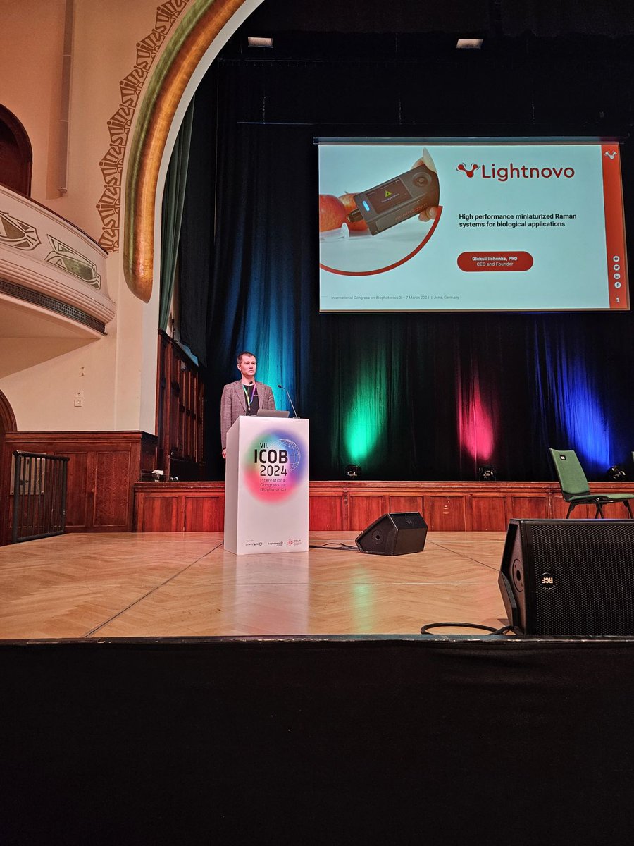 lightnovo's tweet photo. @lightnovo  CEO, Oleksii Ilchenko presented a talk "High performance miniaturized Raman systems for biological applications" at the International Congress on Biophotonics 2024 in Jena, Germany.
#ICOB2024 #miniRaman #Ramanspectroscopy https://t.co/4OW5XXtab4