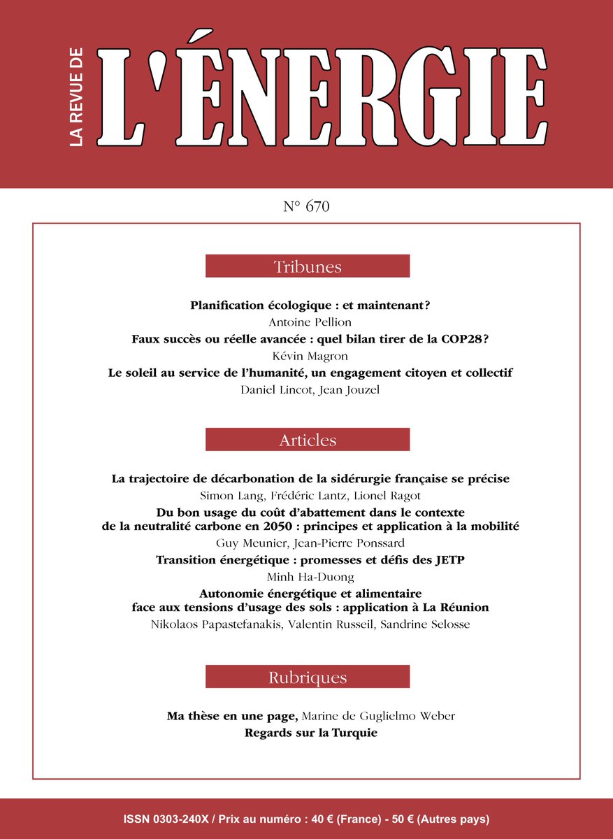 Le numéro 670 de la <a href="/RevuedelEnergie/">La Revue de l'Énergie</a> vient de paraître ! Achetez-le sur bit.ly/3DhTFcf ou abonnez-vous sur larevuedelenergie.com/s-abonner/.