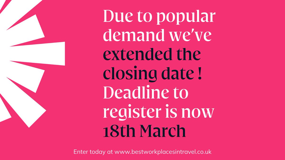 📢 Due to popular demand we've extended the deadline until 18 March, so still 2 weeks to secure your entry for our survey, insights and awards! Then you have until 3 May to complete your survey entry so there’s plenty of time to get things organised. Enter today. #bwit2024