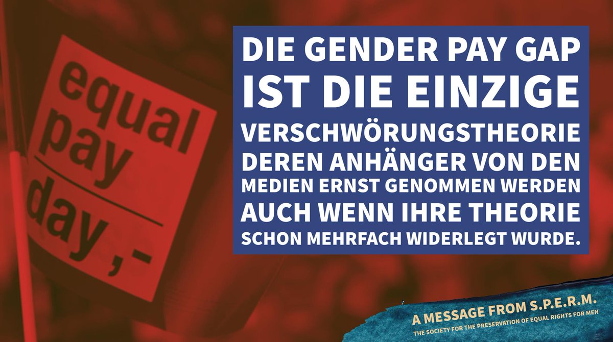 Die #GenderPayGap ist die einzige Verschwörungstheorie, die es trotz mehrfacher Widerlegung regelmäßig in die Medien schafft, ohne dass man sich über die Verschwörungstheoretiker lustig macht.
#EqualPayDayWarImJanuar