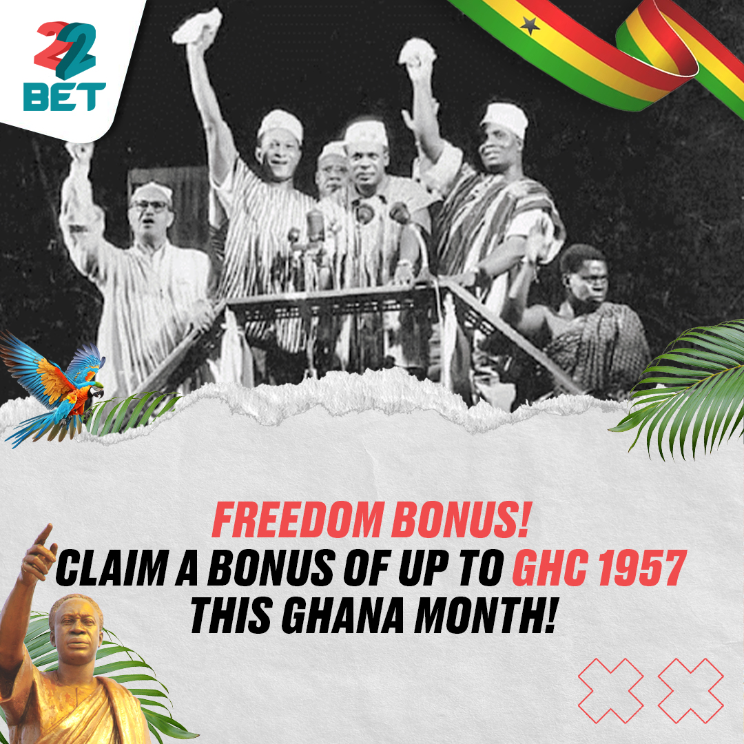 22bet_ghana's tweet photo. 🚨Freedom Bonus! Claim a bonus of up to Ghc 1957 this Ghanaian month.🚨

Select the Independence Day Bonus in the deposit window, deposit at least 20 GHS between the 6th and 10th of March, and get a 50% deposit bonus, up to 1957 GHS.

Switch to 22Bet via this link: https://t.co/6hMSv9C5UB

Register na Feeli 🤩🤑

#22betghana #Switchto22bet #BestOdds #GhanaAt67 #GhanaMonth #GhanaIndependenceDay