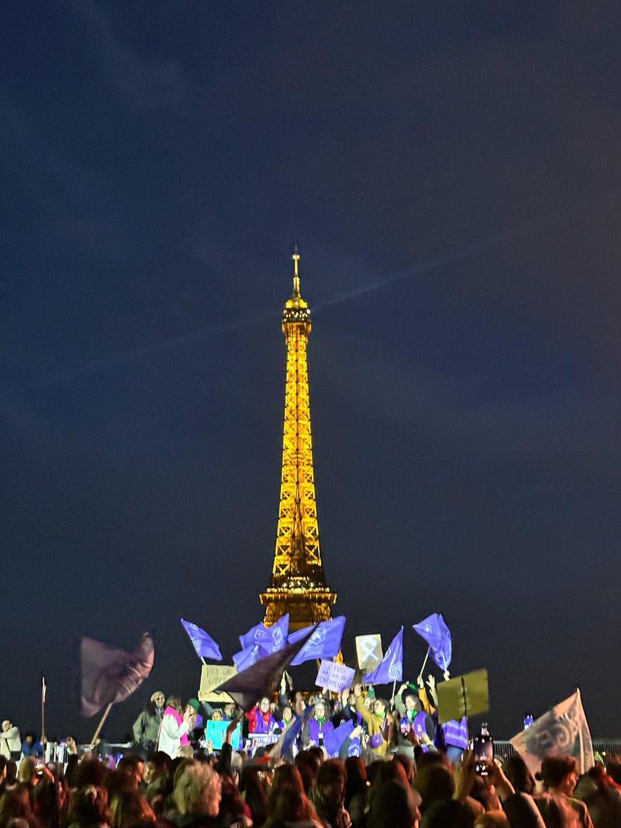 Nous étions au Trocadéro lundi pour voir l'histoire féministe s'écrire en direct ! #IVGconstitution @Fondationfemmes @laurossignol 💜💚💜