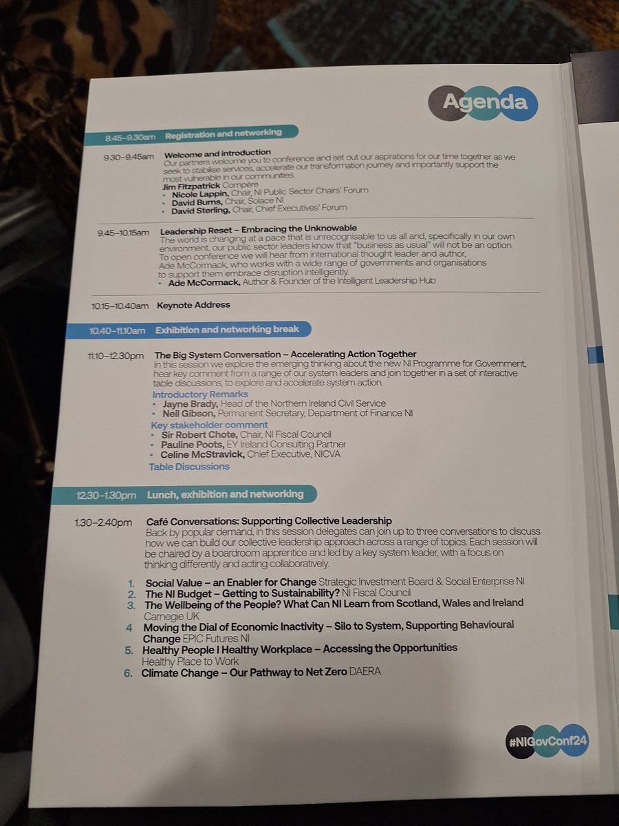 Excited to be at the #NIGovConf24 Public Sector leadership conference today. Great line up and lots of chatting planned!