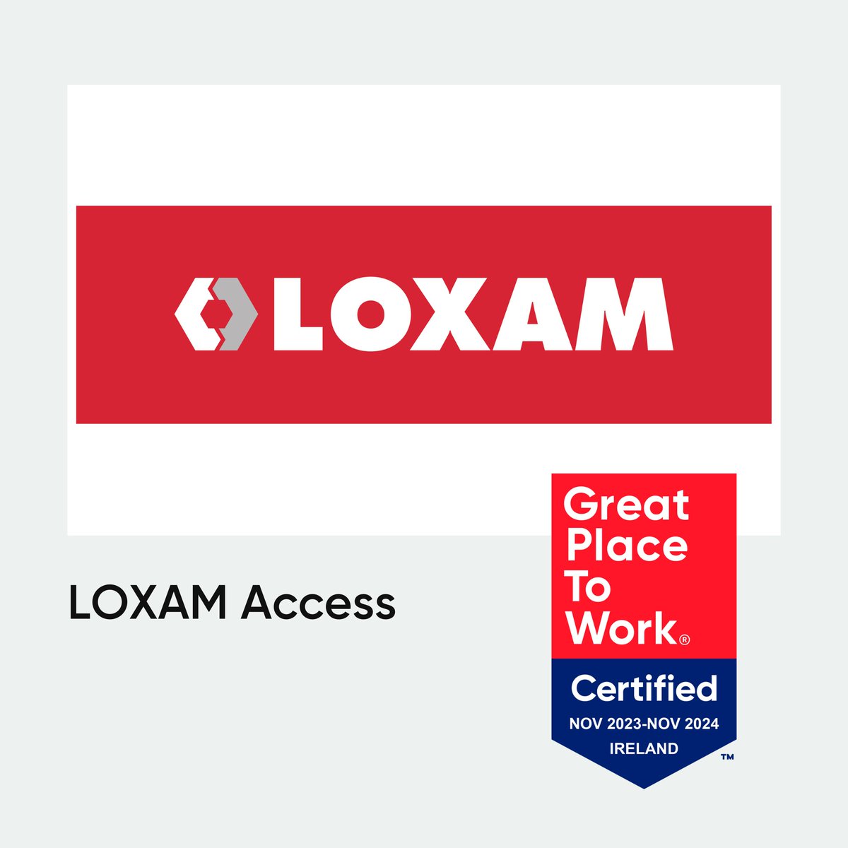 CERTIFICATION 🏅| Congratulations to LOXAM Access for being Certified™ as a #greatplacetowork! Well done to the team for this amazing achievement! 

Check out all the Certified™ organisations 👉 hubs.li/Q02nkTC-0

#gptw #gptwcertified #certifiedgreat