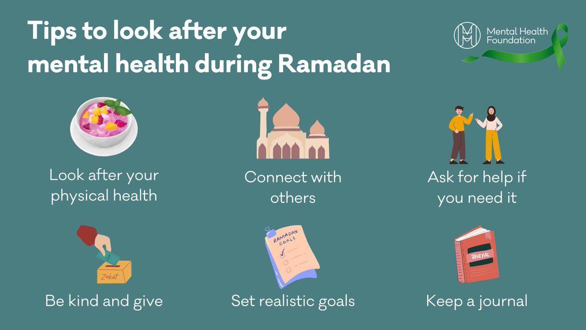 Ramadan begins in a few days! 🕌📿

Make sure you look after your mental health during the holy month. 💚

Read our tips: bit.ly/434VTHW