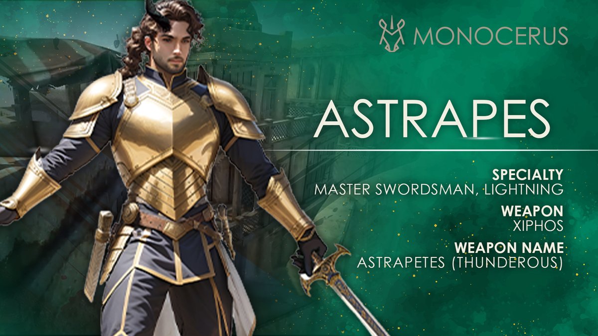 ⚡ Unveiling Astrapes, the Master Swordsman! ⚔️

Embark on a journey with Astrapes, who commands the battlefield with the Lightning Xiphos - Astrapetes, unleashing thunderous power upon foes. Witness the storm, feel the might! ⚡✨ #Astrapes #Monocerus #web3 #gamefi