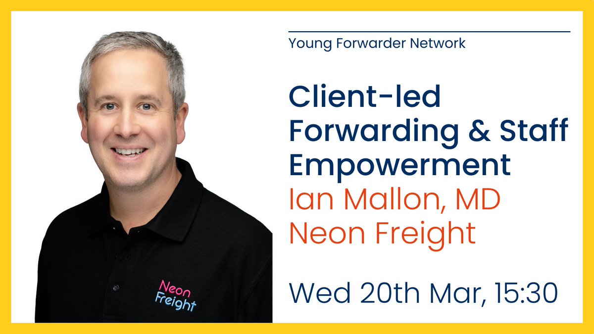 📣 Ian Mallon, MD, Neon Freight, is the guest speaker at the next Virtual #BIFAYFN event. He will give his insight into empowering staff to respond to clients' requirements and getting the job done. To register your place, please click here: ow.ly/8JGN50QIaIt