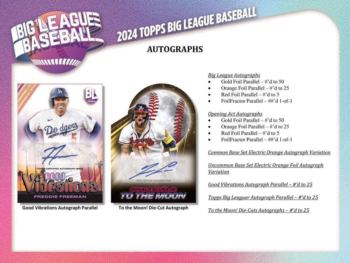 製品情報】 2024年3月27日 発売予定 ⚾ MLB 2024 TOPPS BIG LEAGUE