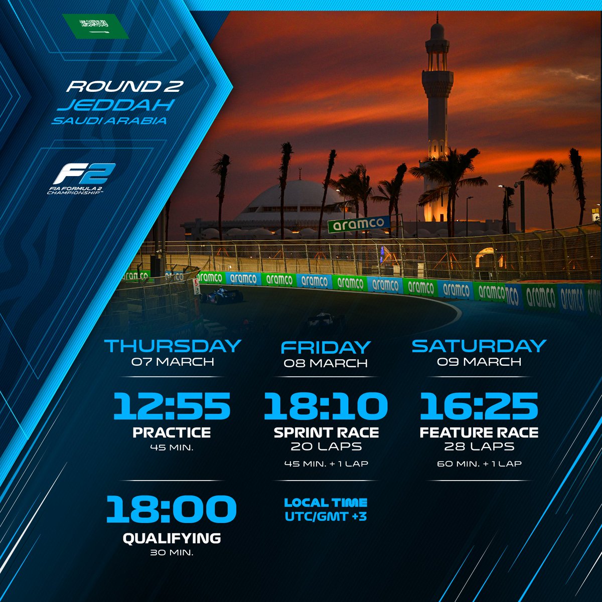 Round 2️⃣ coming up! 🤩 DON'T miss a moment of the action! 👇 #SaudiArabianGP #F2