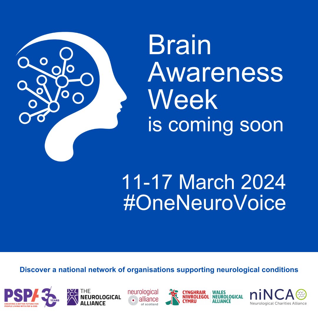 Next week is #BrainAwarenessWeek. We are joining the UK Neurological Alliances to share 
#OneNeuroVoice and raise awareness of organisations across the country that support people living with neurological conditions. Keep an eye out for our posts and get involved!