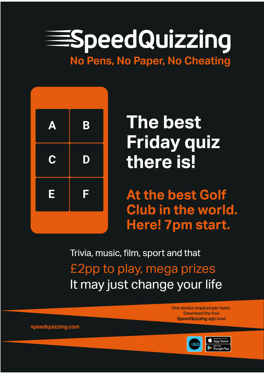 fulfordgolfclub's tweet image. Club Night Tonight
Catering until 7pm with the quiz starting just after
#SpeedQuizzing