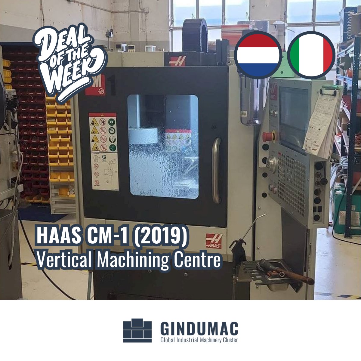 Deal of the Week!
 
Used Vertical Machining Center HAAS CM-1 (2019), sold from Netherlands to Italy, DAP, 1613 km to go.

See here: gindumac.com/product/haas-c…

#gindumac #usedmachinery #verticalmachiningcenter #haas #dealoftheweek