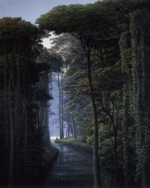 FedeItaliano76's tweet photo. Trees by Cuban painter Tomás Sánchez (born 1948) https://t.co/e8q0LtZ6WT