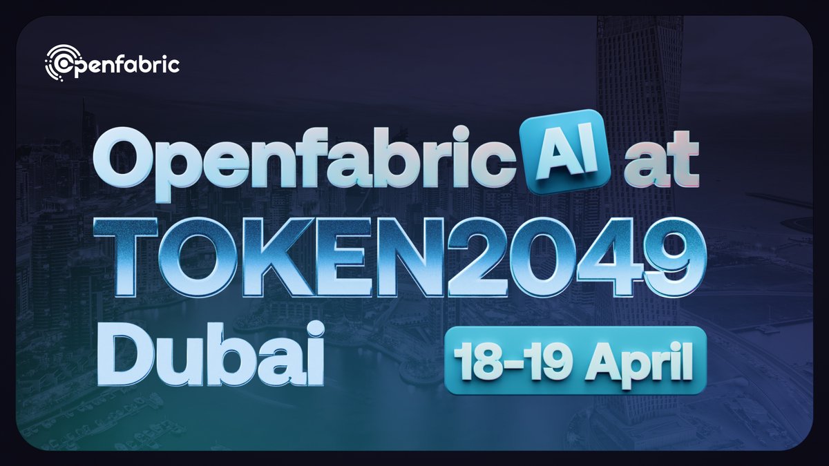 openfabricai's tweet image. #Openfabricai team will be present at #token2049 event at Dubai🥳

📆Date: 18th - 19th April

#DubaiEvent #Web3 #Ai