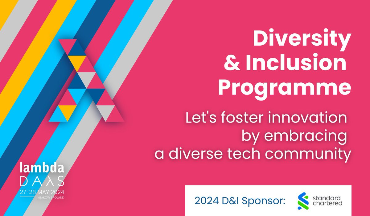 Our Diversity & Inclusion Programme for #LambdaDays 2024 is up and running thanks to our sponsor, #StandardCharteredPoland 🙌 ➕ Details: lambdadays.org Share this post with your networks, so these opportunities reach those who can benefit the most.