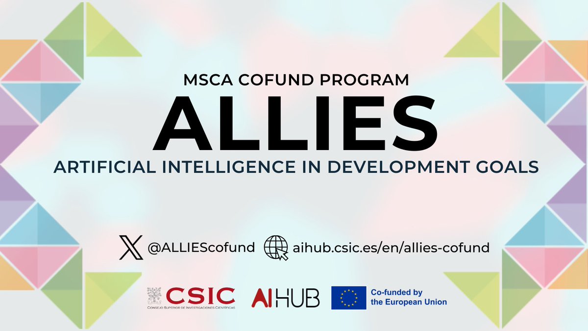 ✨Here we go! The ALLIES program, led by @CSIC and coordinated by @AIhubCSIC, is on a mission to recruit 17 postdocs for interdisciplinary AI research aligned with the Sustainable Development Goals (SDGs)🌱 #ALLIEScofund, #ALLIESforSDG #aihubcsic