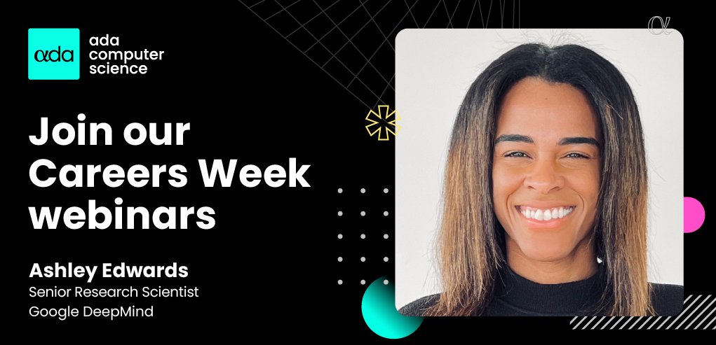 RaspberryPi_org's tweet image. Join our final Careers Week webinar, today at 15:30 GMT
We’re chatting to Ashley Edwards about her career in AI and machine learning and her research for Google DeepMind.
Sign up for free: rpf.io/cw-24-ashley
#NationalCareersWeek #AdaComputerScience