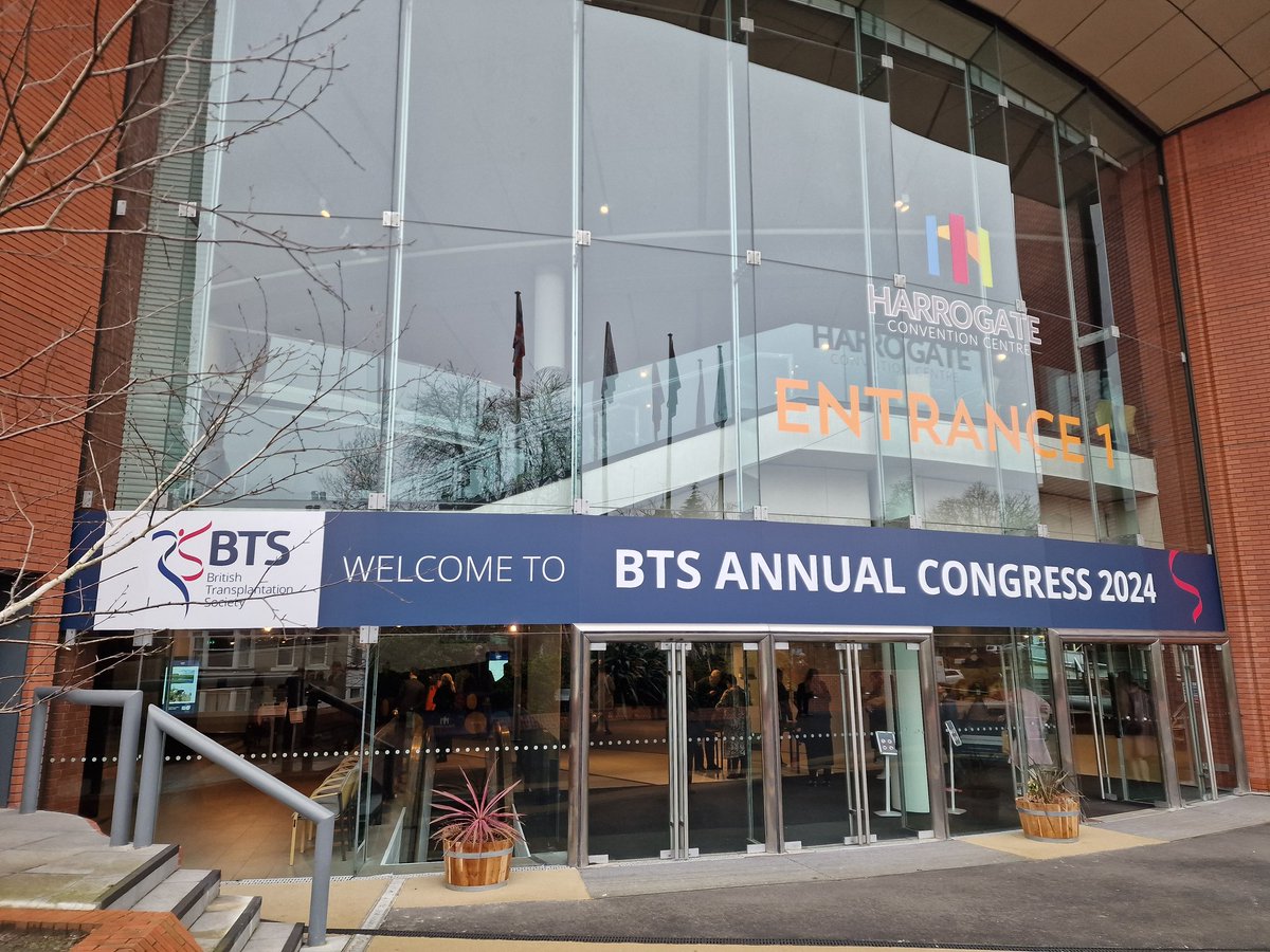 A warm welcome to all delegates joining the British Transplantation Society Congress 2024 in Harrogate. We hope you enjoy your time here and feel inspired to share your experience. #BTS2024