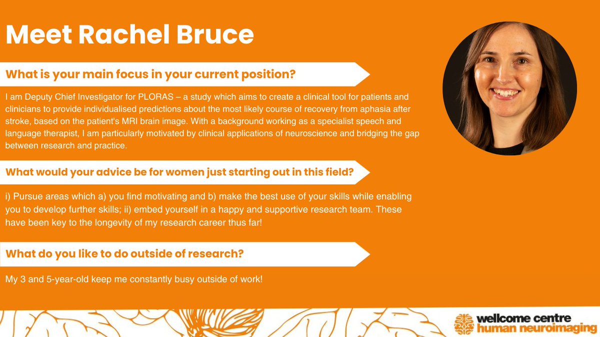 Department of Imaging Neuroscience (@imagingneuroucl) on Twitter photo In celebration of #IWD2024, we asked Rachel Bruce, Deputy Chief Investigator for <a href="/PLORASResearch/">PLORAS Research Team</a>, about her work researching speech and language recovery after stroke, and what advice she would give to women just starting out in the field! 🧠 #WomensHistoryMonth #InspireInclusion In celebration of #IWD2024, we asked Rachel Bruce, Deputy Chief Investigator for <a href="/PLORASResearch/">PLORAS Research Team</a>, about her work researching speech and language recovery after stroke, and what advice she would give to women just starting out in the field! 🧠 #WomensHistoryMonth #InspireInclusion