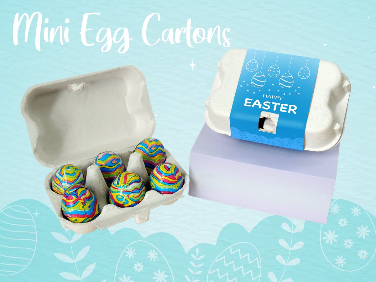 Hop into Easter with our popular Mini Egg Cartons! Despite their popularity, we still have plenty in stock! An ideal way for you to celebrate Easter with a personalised touch.
Place your orders now to ensure delivery in time for Easter!