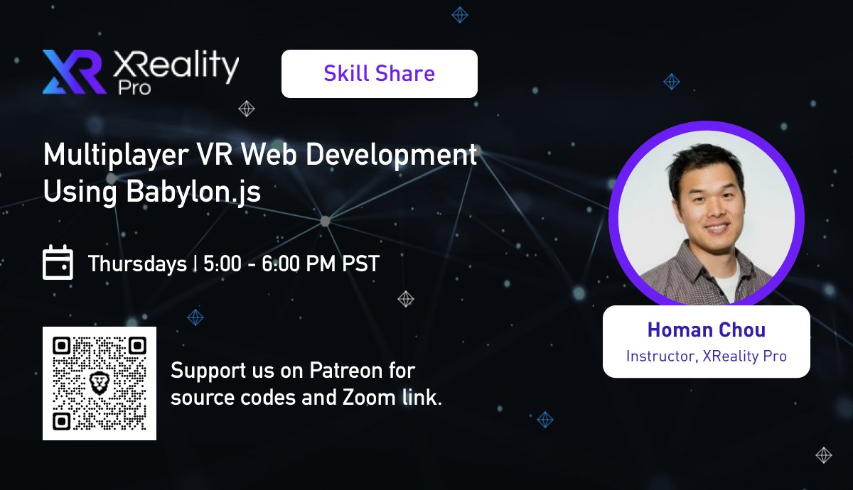 Tune in tomorrow!
🎫 Purchase ticket for Zoom link: eventbrite.com/e/skill-share-…
💜 Or consider making a monthly contribution for access to the Zoom link and source code: patreon.com/XRealityPro
👀 Watch live: linkedin.com/events/skillsh…
#babylonjs #vr #webdevelopment #coding #skillshare