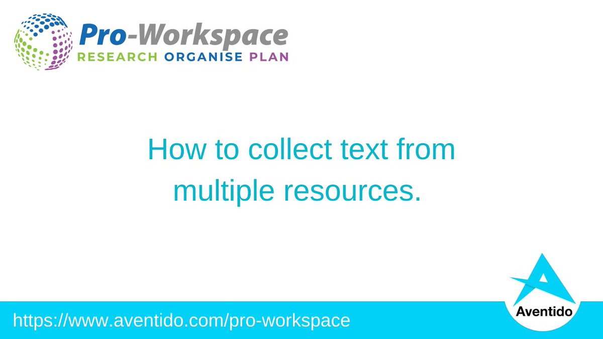 During the research process, you'll often need to grab information from multiple sources. Here's how you can easily collect text from multiple resources using Pro-Workspace: zurl.co/KuID  

#AccessToWork