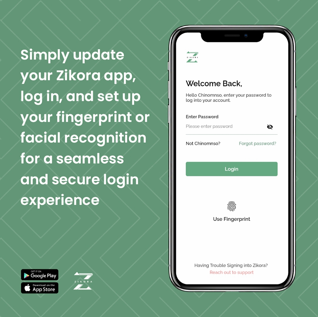 We've improved the Zikora app’s security for secure access and to keep your money safe. To get extra security, update your Zikora app now!

#SecureBanking #ZikoraAppSecurity #ZikoraApp