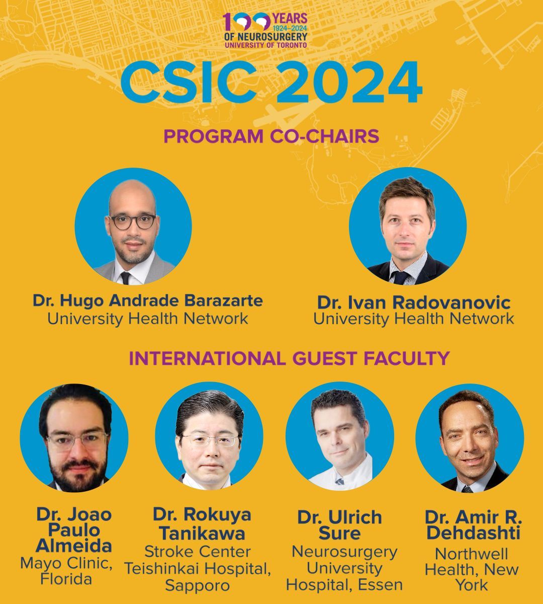 University of Toronto Neurosurgery (@uoftneurosurge) on Twitter photo The <a href="/TemertySimCtr/">Temerty Advanced Surgical Education & Sim Centre</a> #CSIC #Cerebrovascular Course will be held May 18-21.
Co-Chairs are @AlbertoBarazar and Dr. Ivan Radovanovic, with Invited Faculty <a href="/amirdehdashti/">Dr Amir R. Dehdashti</a> <a href="/joao_p_almeida/">Joao Paulo Almeida</a>, Dr. Ulrich Sure and Dr. Rokuya Tanikawa.
Register or find out more: bit.ly/3wnpuQI The <a href="/TemertySimCtr/">Temerty Advanced Surgical Education & Sim Centre</a> #CSIC #Cerebrovascular Course will be held May 18-21.
Co-Chairs are @AlbertoBarazar and Dr. Ivan Radovanovic, with Invited Faculty <a href="/amirdehdashti/">Dr Amir R. Dehdashti</a> <a href="/joao_p_almeida/">Joao Paulo Almeida</a>, Dr. Ulrich Sure and Dr. Rokuya Tanikawa.
Register or find out more: bit.ly/3wnpuQI