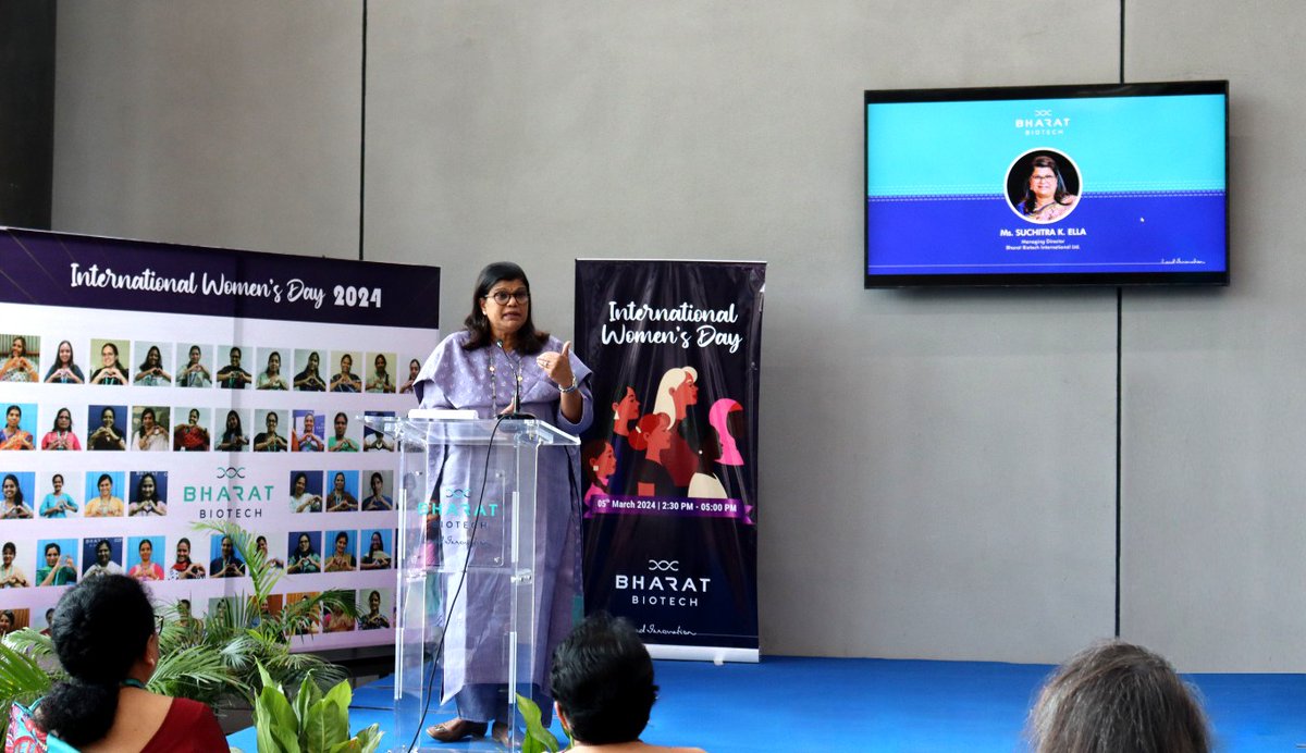 BharatBiotech's tweet image. Bringing together remarkable women from diverse backgrounds, #BharatBiotech commemorated #InternationalWomensDay with #insightfuldiscussions, #empoweringstories, &amp;amp; a celebration of our shared strength, featuring guest speakers Dr. Savita Date Menon and Ms. Satyavati Kondaveeti.