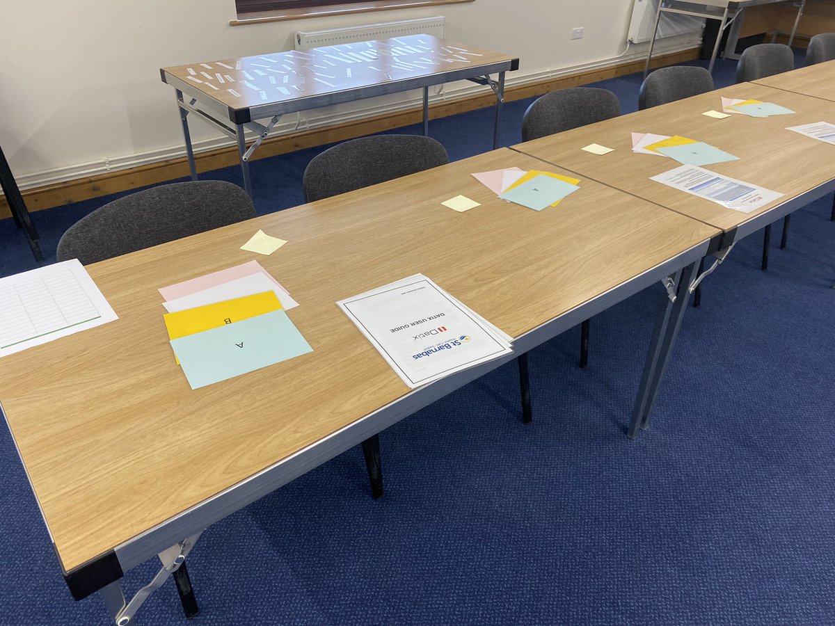 Never underestimate the power of creating curiosity when learners enter the classroom. All set up and ready to deliver Datix training to our staff this morning. @StBarnabasLinc