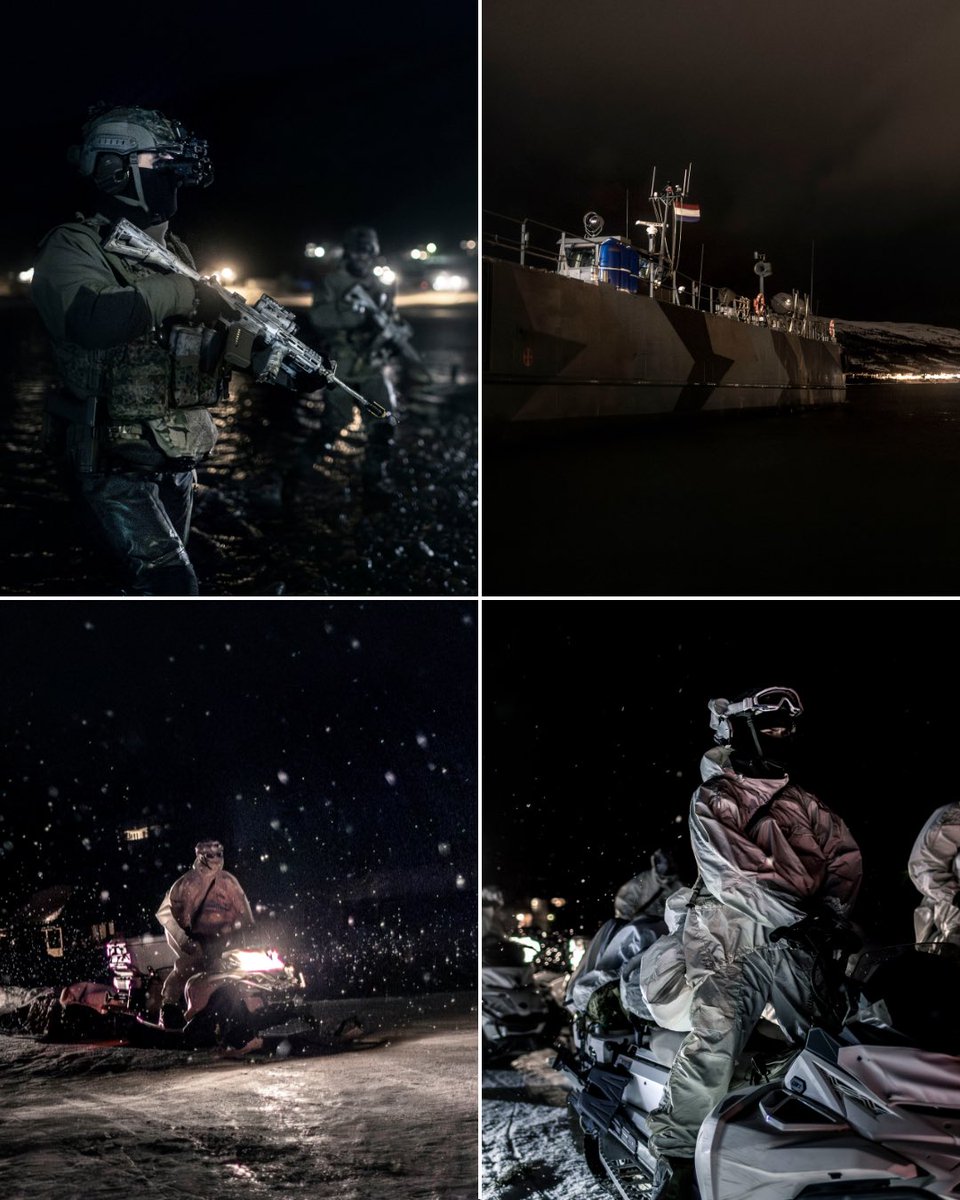 In Noorwegen neemt het @korpsmariniers deel aan Nordic Response, onderdeel van #SteadfastDefender24. Gezamenlijk met de @RoyalMarines worden er amfibische operaties uitgevoerd. Militaire paraatheid in deze omstandigheden is van groot belang voor een veilige toekomst. 🇳🇱🤝🇬🇧