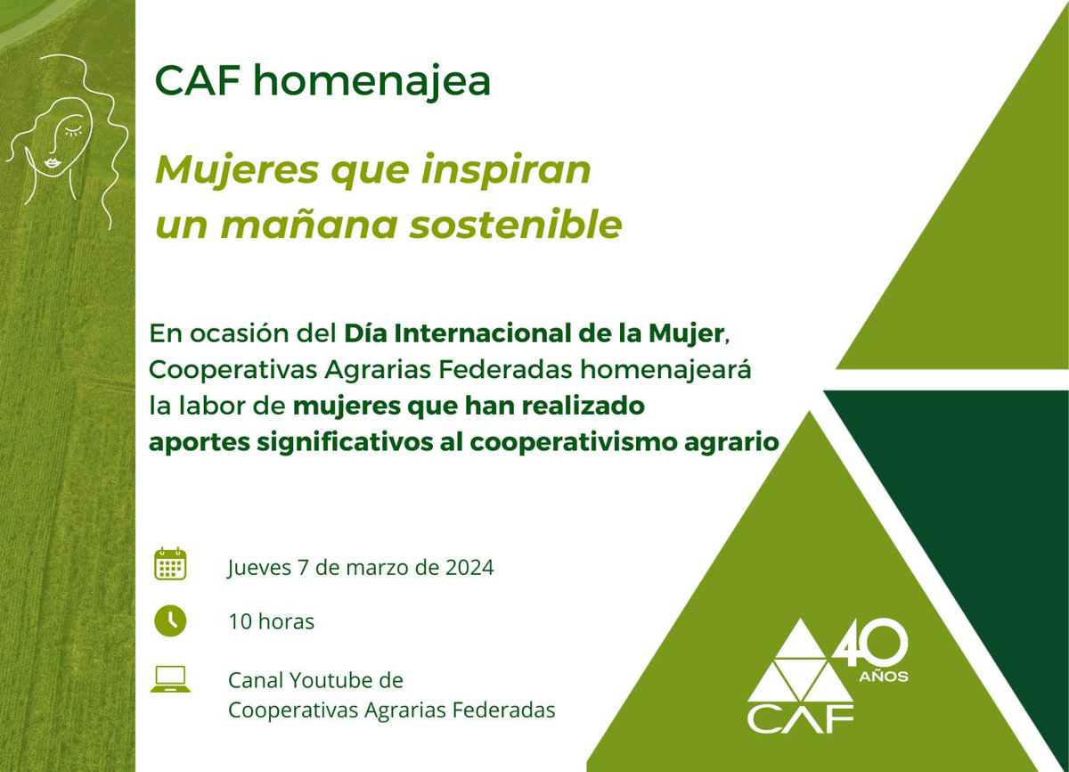 Ethel Hunzinker de Bonjour, socia de #COPAGRAN (Filial Colonia), recibió la invitación de <a href="/CAFUruguay/">CAF</a> para ser reconocida, en el marco de #DíaInternacionalDeLaMujer 

Muchas gracias Ethel en nombre de #COPAGRAN y todo el cooperativismo del 🇺🇾¡Felicitaciones!