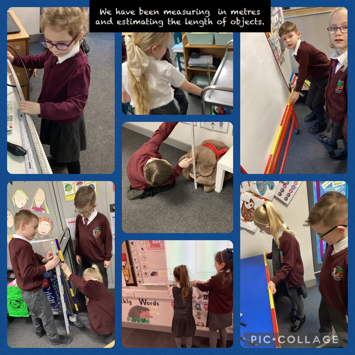 We have been measuring today in metres and deciding if objects are longer or shorter than a metre. We have also been making some estimates.🤩