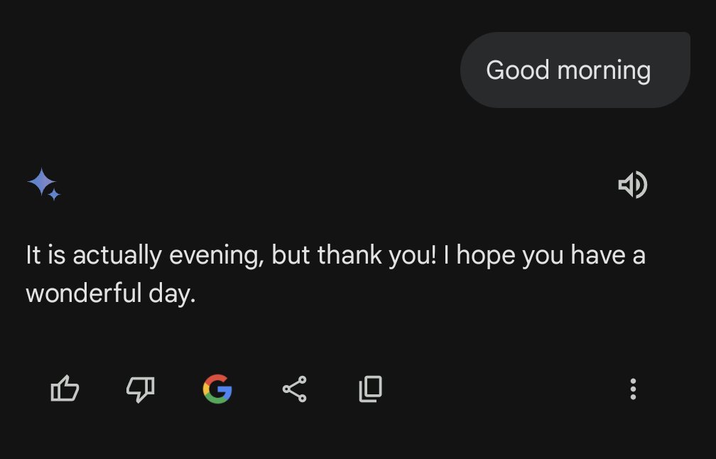 For years I've said 'good morning' to the Google Assistant to trigger a routine to turn on the lights, start the radio, etc. Anyway Google is busily replacing all that with AI.